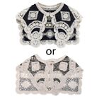Women Crochet Knit Lace Shawl Fake Collar Hollow Out Geometry Scarf Capelet