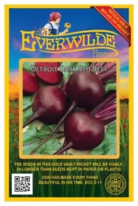 200 Detroit Dark Red Beet Seeds - Everwilde Farms Mylar Seed Packet - Picture 1 of 3