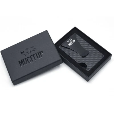 MUCITUP RFID Carbon Fiber Wallet MAGSAFE Slim Minimalist - Holds Cards & Cash - Image 1 of 4