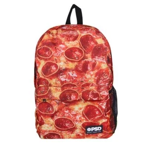 PSD Pizza Backpack Bag Mens Womens Kids Unisex Festival Work School - Picture 1 of 2