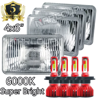 4X Fit Oldsmobile Cutlass Delta 88 1977 1978 1979 4x6" LED Headlights Hi*Lo Beam - Изображение 1 из 4