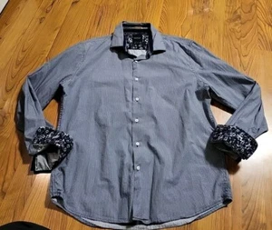 Cactus Man Ricky Singh Button-Up LS Flip Cuff L Herren Hemd blau/weiß geometrisch - Bild 1 von 9