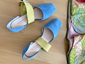 PETER KAISER Damen Pumps blau gelb Leder Gr. 4,5 (37,5) wie neu - Bild 1 von 6