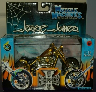 Muscle Machines Jesse James West Coast Choppers Cherry CFL JJ03-18-20 Scale 1:18 - Image 1 of 4