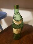 Vintage 1970 Antinori Bianco Green Glass Fish Bottle Decanter-Italy-10"