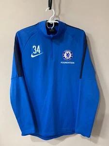Chelsea London 1/3 Zip Training Football Sweatshirt Nike Soccer Size S - Picture 1 of 9