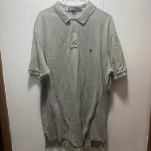 Polo Ralph Lauren Polo Shirt Short Sleeve Men’s Size XL Solid Gray/Tan - Picture 1 of 5