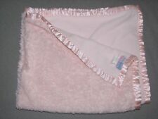 Pink BLANKETS & BEYOND Shaggy Fleece Plush Satin Lovey Baby Security Blanket 