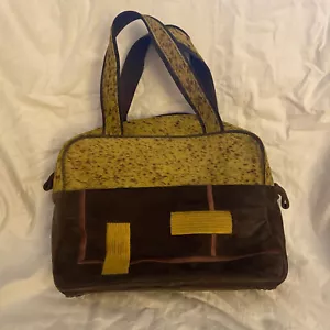 R &Y Augousti Womens Bag Brown and Green Cowhide - Picture 1 of 9