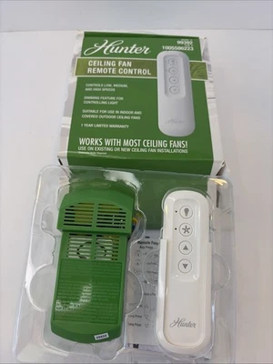 Hunter Damp Rated Ceiling Fan Handheld Remote Control White 3 Speed 99392 - Image 1 of 4