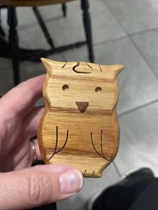 Jewelry Puzzle Box Owl Gift Trinket Collector Handcrafted Wood - Picture 1 of 4