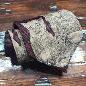 Endangered Species Lion Family Silk Neck Tie - Picture 1 of 4