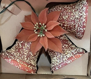 Vintage Weihnachten rot funkelnd beleuchtet rot Hartplastik Glocke Cluster mit Box - Bild 1 von 6