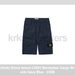 (Kids) Stone Island L0501 Bermudas Cargo Shorts Navy Blue - 23SS - Picture 1 of 1