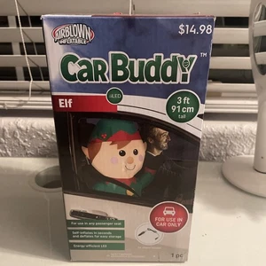 Neu 3' LED beleuchtete Elfe Auto Kumpel luftgeblasen aufblasbar Weihnachten GEMMY Passagier - Bild 1 von 5