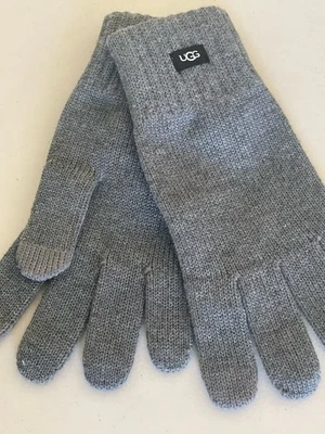 UGG KNIT TECH WOOL BLEND GLOVES IN CHARCOAL 17106NK OS - Image 1 of 4