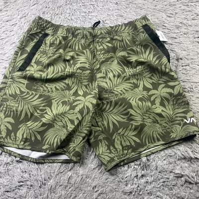 RVCA Kevin EW 17” Hybrid Shorts Green Floral Print Mens Size Medium NWT - Image 1 of 4