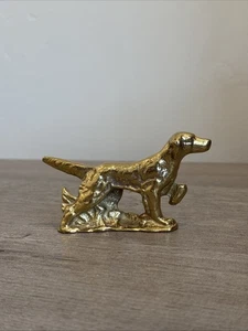VTG Solid Brass Hunting Dog Pointer English Irish Setter Animal Figurine Statue - Picture 1 of 5