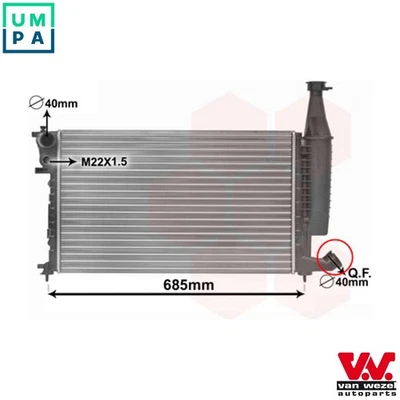 RADIATOR ENGINE COOLING 09002168 FOR PEUGEOT PARTNER/PATAGONICA/URBANA/MPV/Box - Image 1 of 4