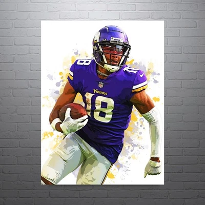 Justin Jefferson TD Minnesota Vikings Sports Print, Man Cave