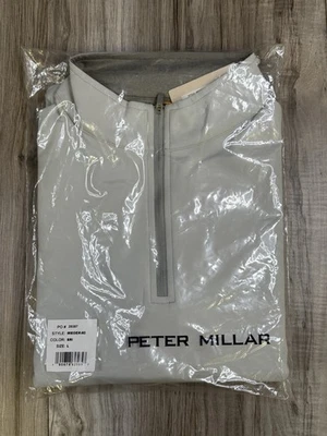 Peter Millar Perth Performance Quarter Zip ME0EK40 British Grey Mens Size Large