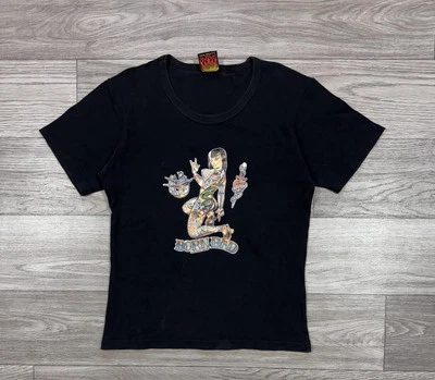 复古古代微笑“Born Bad”女士老学校纹身黑色 S/M 美国制造 — 第 1/4 张图片