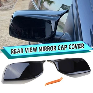 Gloss Black M Style Side Rearview Mirror Cover Caps For BMW E60 E61 2003-2007 - Picture 1 of 14