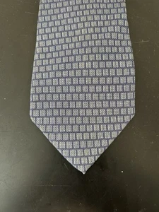 Corbata de cuello Perry Ellis Portfolio azul gris bloques 100 % seda para hombre hecha en Corea - Imagen 1 de 4
