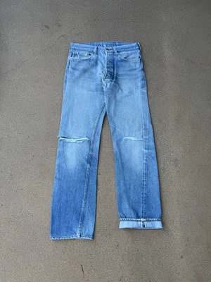 Vintage 80’s Levi’s 501xx Redline Selvedge Distressed Denim Jeans Size 31x30 USA - Image 1 of 4