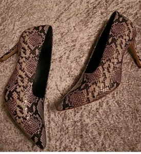Womens Shoes Size 5 Heels Dune Stiletto Animal Print Court Snakeskin Occasion - Picture 1 of 5