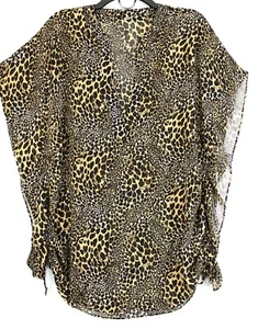 Copertura caftano in chiffon VICTORIA'S SECRET taglia media stampa animale al dettaglio $78 - Foto 1 di 3