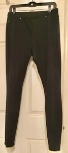June & Daisy Womens Black Denim Jegging Stretch Leggings Back Pockets Size Large - Picture 1 of 18