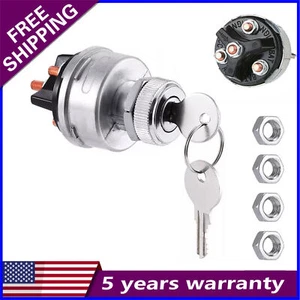 Universal 4-Position Ignition Starter Key Switch For Car Forklift Truck Tractor - Picture 1 of 11