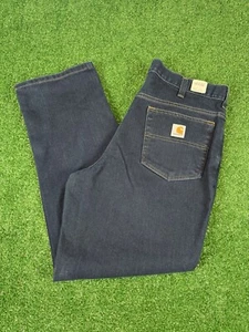 Carhartt Men’s Work Jeans 386-83 36x30 Modern Fit Dark Wash Stretch Denim - Picture 1 of 8