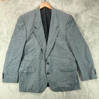 Traje Chaqueta Blazer Vintage Oscar De La Renta Para Hombres 46R Gris A Mano A Rayas Foto 1 de 4