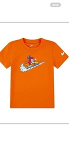 Nike Boy's T-Shirt Short Sleeve Crew Neck Dancing Boxy Orange Size 2-4 Years - Picture 1 of 1