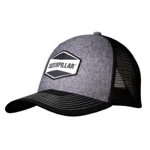 Gorra/sombrero de malla Caterpillar CAT Equipment gris carbón y negro Crosshatch Snapback - Imagen 1 de 1