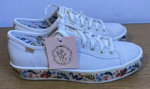 Keds Rifle Paper Triple Kick Platform Embroidered Espadrille Women’s Sz 6.5 - Picture 1 of 11