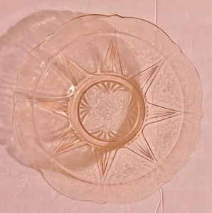 Flawless Vintage 10" Hazel Atlas Pink Royal Lace Depression Glass Bowl -1" Rim  - Picture 1 of 4