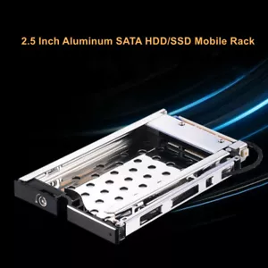 Aluminum Door Hot-Swap Mobile Rack Tray Bracket for 2.5'' SATA SSD HDD w/ Lock - Picture 1 of 7