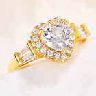 Gorgeous Cubic Zirconia Rings Women 18k Yellow Gold Plated Jewelry Size 6-10