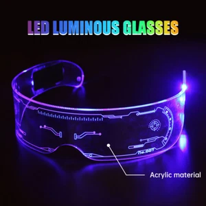 Visera LED Gafas Luminosas Cyberpunk Luces Gafas para Disfraz de Fiesta Nocturna - Imagen 1 de 10