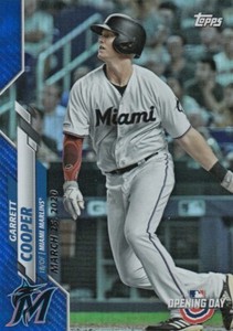 2020 Topps Opening Day GARRETT COOPER Blue Foil #3 Marlins QTY Avail