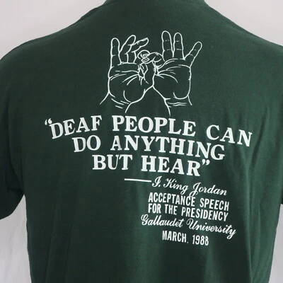 VTG 80s Connection Deaf People San Antonio College T Shirt Mens XL USA Made - Image 1 of 4