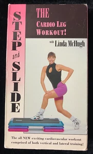 STEP AND SLIDE THE CARDIO LEG WORKOUT WITH LINDA MCHUGH VHS - Imagen 1 de 3