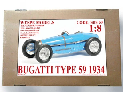 KIT 1:8 Bugatti Type 59 1934 - WESPE MODELS race car resin kit SBS50 - Image 1 of 3