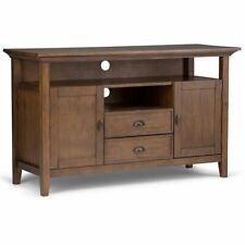 Simpli Home Redmond Solid Wood 54 " Transitional TV Media Stand in Rustic Brown