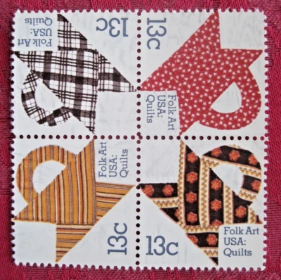 US Scott #1745-48 Folk Art USA: Quilts 1978 Block of 4 13¢ Stamps Mint NH XF - Image 1 of 2