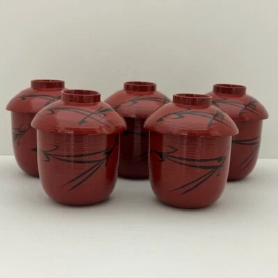 Juego de 5 tazones de sopa de resina de plástico Kosuimonowan Hashiarai japonés para ceremonia de té Foto 1 de 4