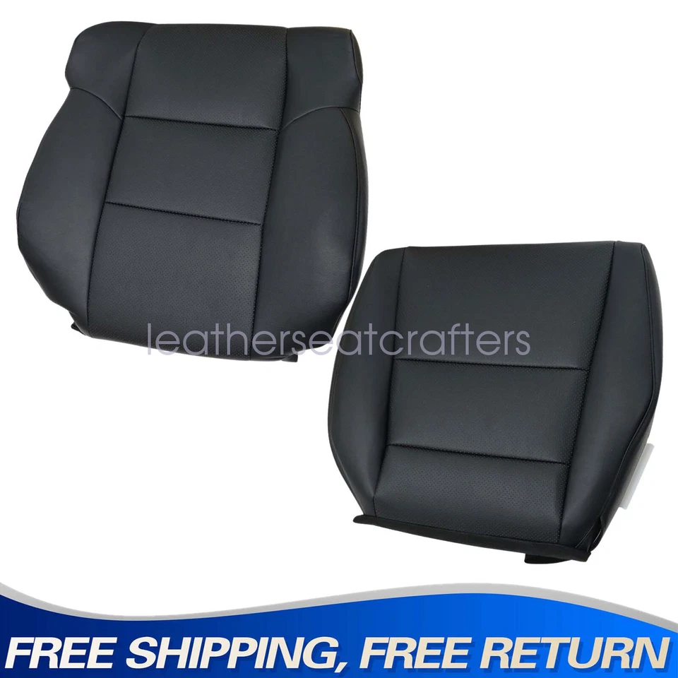 Cubierta de asiento de cuero perforado inferior y superior del conductor para Acura TSX 2009-2014 negra Foto 1 de 4